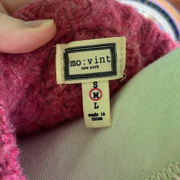 Mo:vint New York Pink Cable Knit Cardigan - Picture 7 of 12